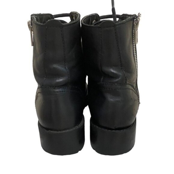 MANGO MNG Black Leather Combat Boot - Picture 4 of 7